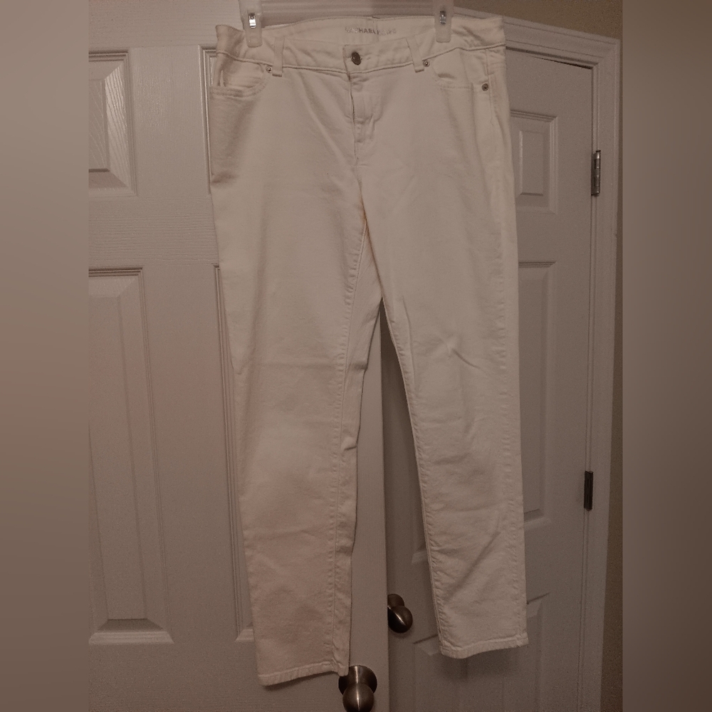 Michael Kors WHITE skinny leg stretch jeans 10